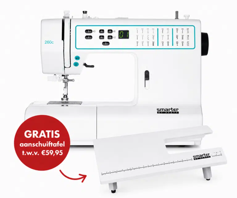 PFAFF Smarter 260C naaimachine met gratis aanschuiftafel