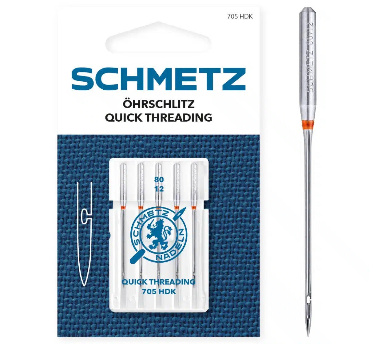 SCHMETZ Quick Threading Needle naald met zijdelingse opening voor eenvoudig inrijgen