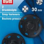 Prym Aannaaidrukknoop messing 30mm zwart - 2stuks