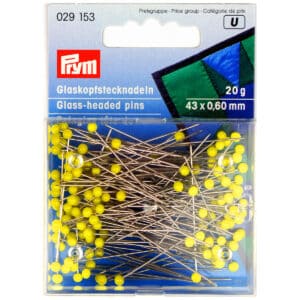 Prym gele glaskopspelden 43x0,60mm zilver 20gram