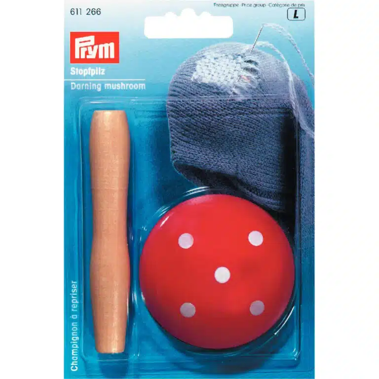 Prym maasklos hout rood met witte stippen