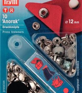 Prym Naaivrijdrukknoop anorak 12mm zilver - 10stuks