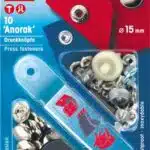 Prym Naaivrijdrukknoop anorak 15mm zilver - 10stuks
