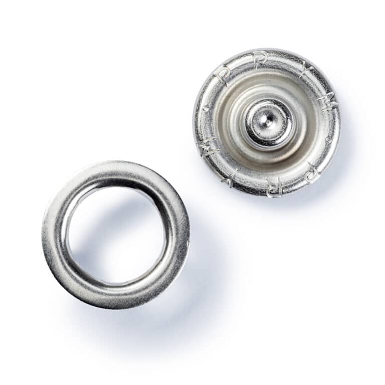 Prym Naaivrijdrukknoop jersey tandring 10mm zilver navulling