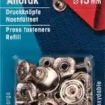 Prym Naaivrijdrukknoop navulling anorak 15mm zilver - 10stuks