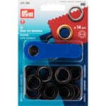 Prym Ringen met schijven 14mm zwart 10stuks