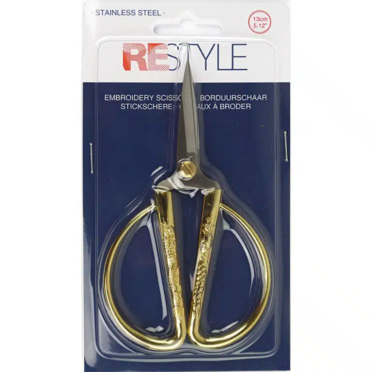 Restyle borduurschaar goud 13cm