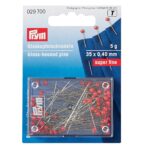 Prym super fine glaskopspelden verenstaaldraad 35x0,40mm rood 5gram