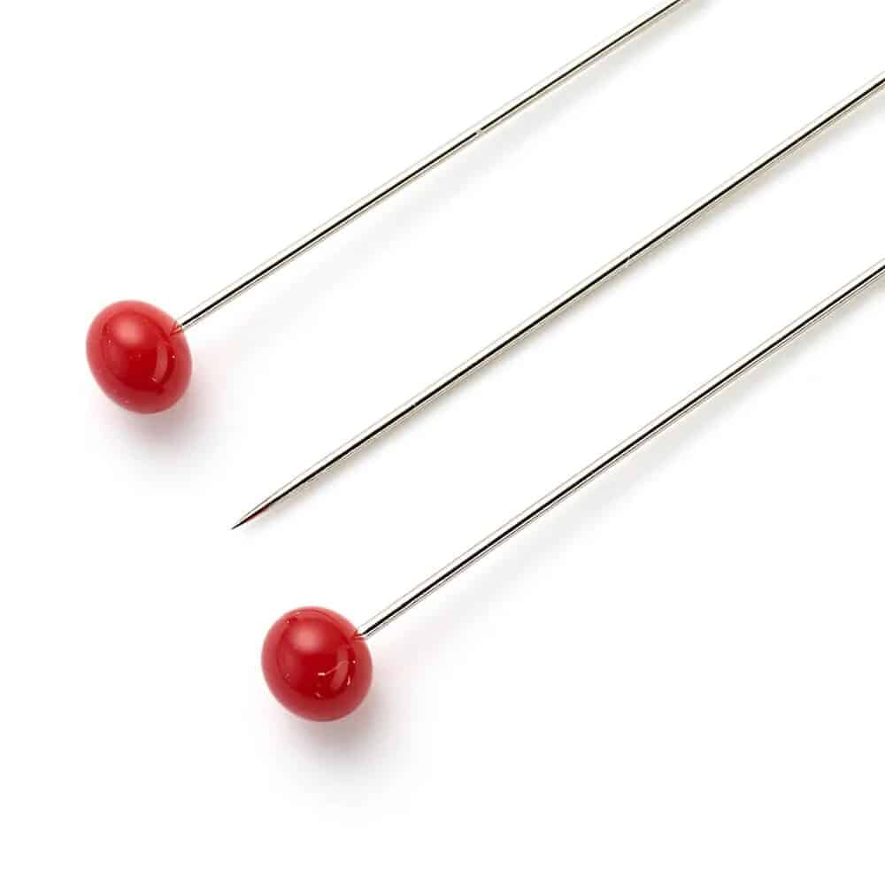 Prym super fine glaskopspelden verenstaaldraad 35x0,40mm rood 5gram