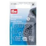 Prym contraknopen kunststof 11mm transparant 20stuks