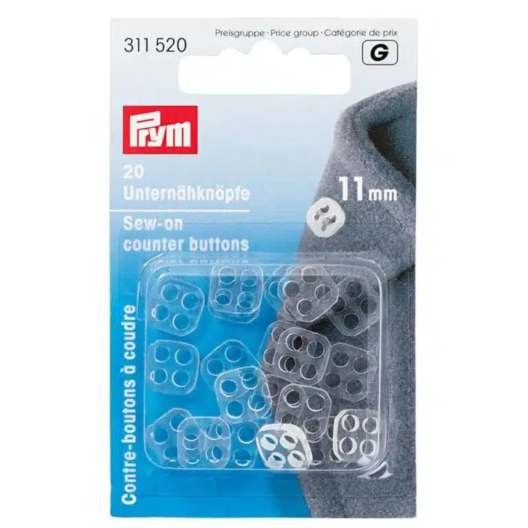 Prym contraknopen kunststof 11mm transparant 20stuks