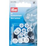 Prym hemdenknopen 11 + 9 mm imitatiepaarlemoer/antraciet