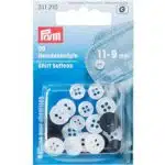 Prym hemdenknopen 11 + 9 mm imitatiepaarlemoer/antraciet