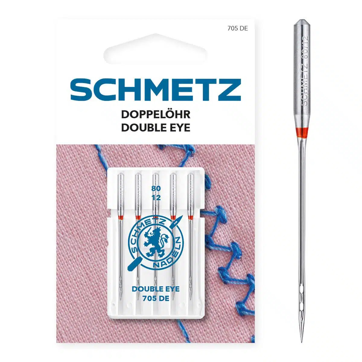 SCHMETZ Double Eye Needle 80 met twee naaldogen