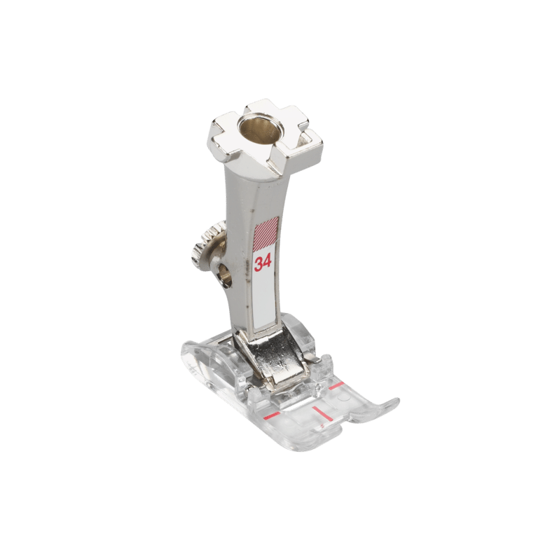 BERNINA terugtransportvoet met transparante zool #34 voor nauwkeurig naaien, siersteken en algemeen naaiwerk.