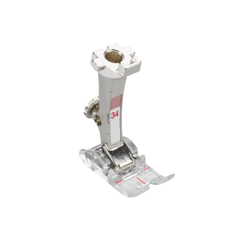 BERNINA terugtransportvoet met transparante zool #34 voor nauwkeurig naaien, siersteken en algemeen naaiwerk.